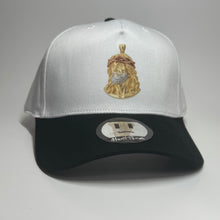 Load image into Gallery viewer, White &amp; Black Jesus Piece SnapBack

