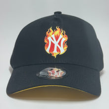 Load image into Gallery viewer, Black &amp; Yellow NY flames SnapBack
