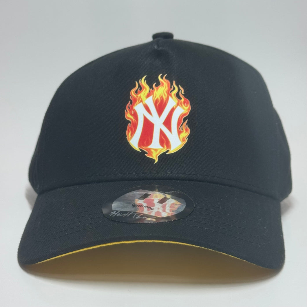 Black & Yellow NY flames SnapBack