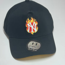 Load image into Gallery viewer, Black &amp; Yellow NY flames SnapBack
