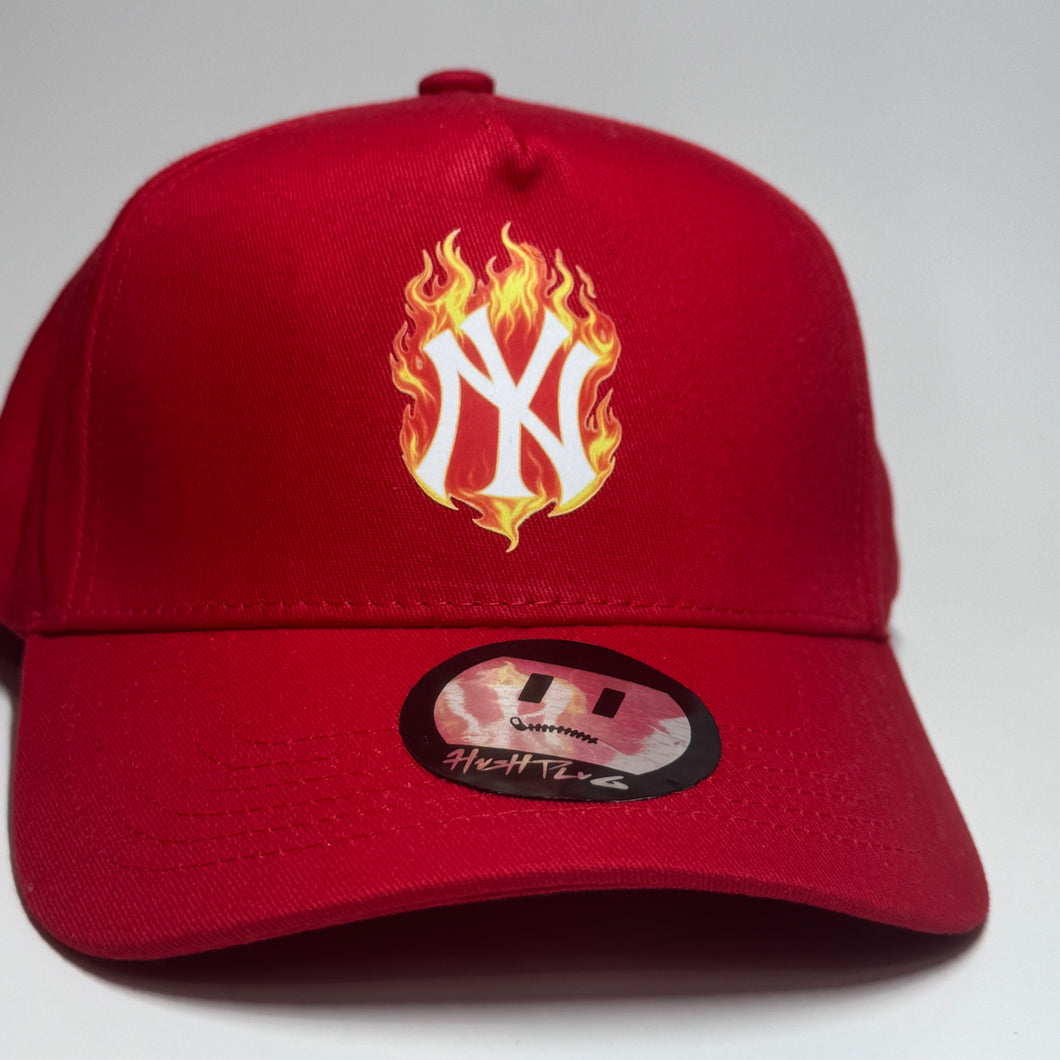 Red NY flames SnapBack