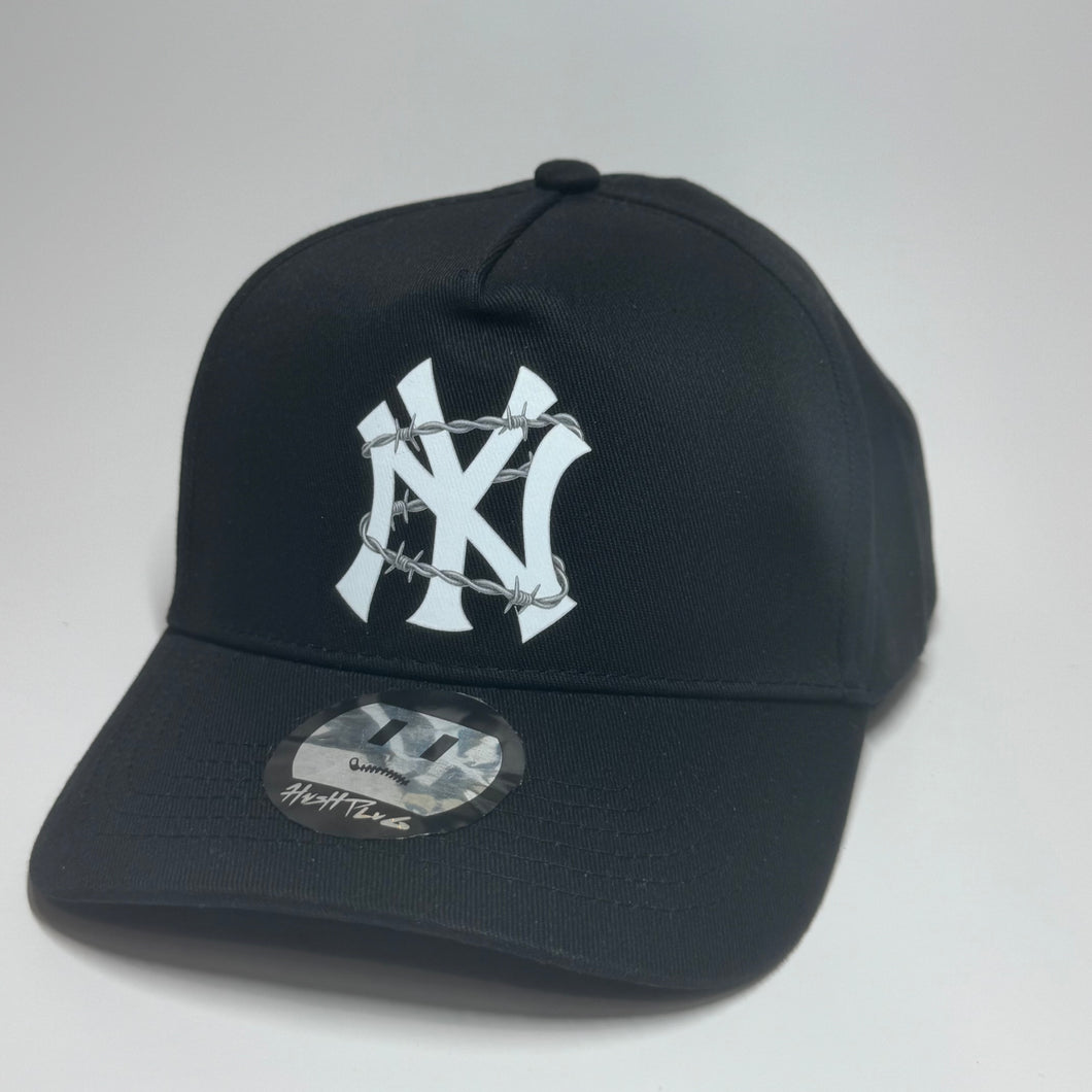 Black NY Barbwire SnapBack