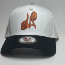 Load image into Gallery viewer, LA hand sign Snapback White and Black
